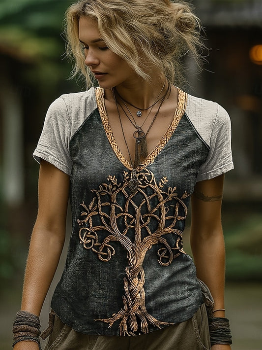 Women's Boho T Shirt Graphic Bohemia Western Classic Short