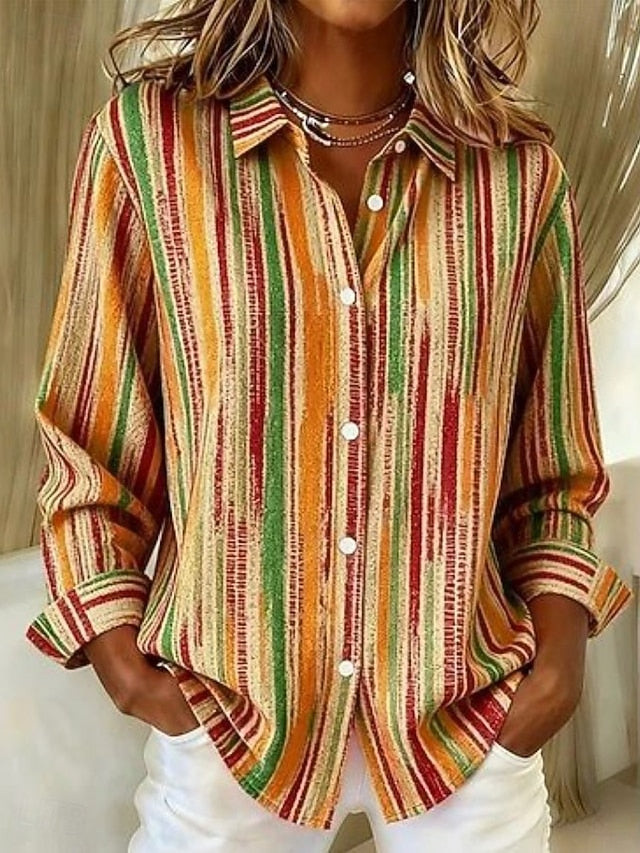 Women's Shirt Blouse Graphic Geometric Plaid Vintage