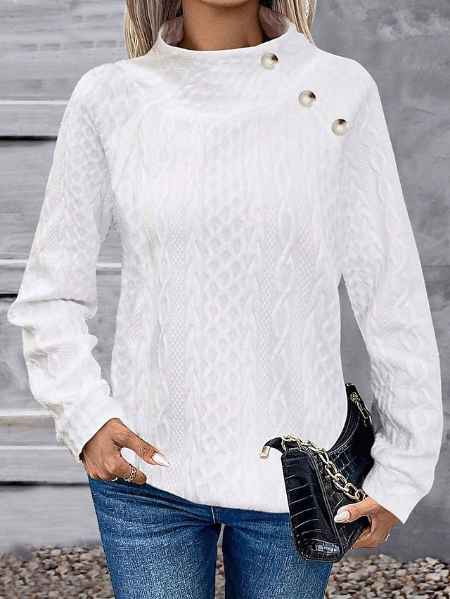 Women's Blouse Buttons Floral Stylish Casual Long Sleeve