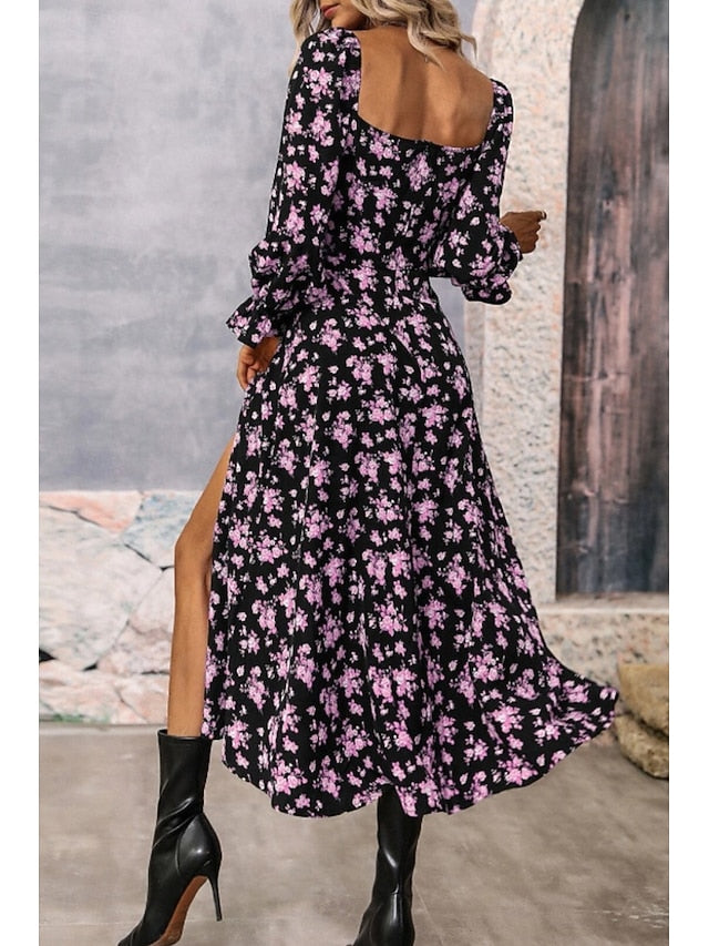 Women's Midi Dress Graduation Dress Floral Dress Fashion