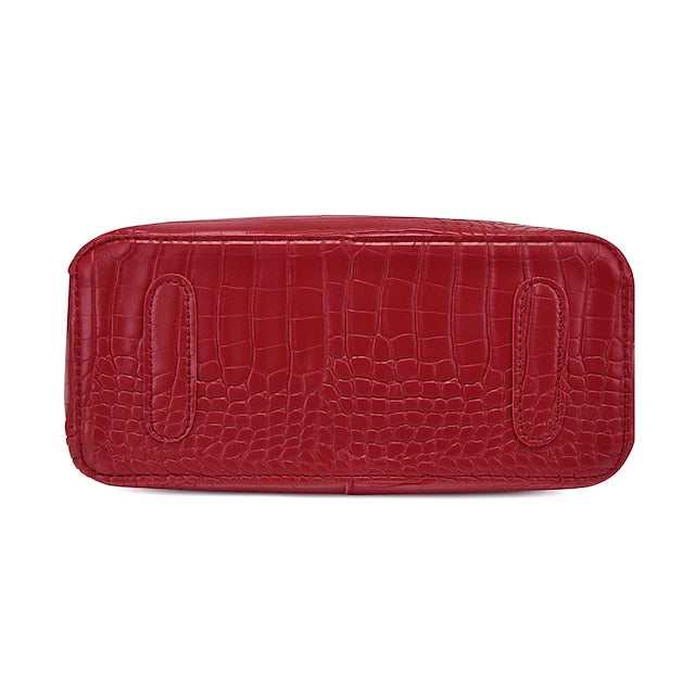 Bag Leather Going Women's out Set PU Purse Office Pcs 3