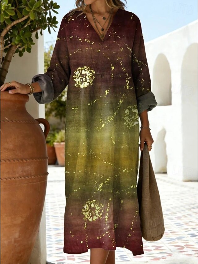 Women's Midi Dress Sundress Vacation Casual Beach Regular