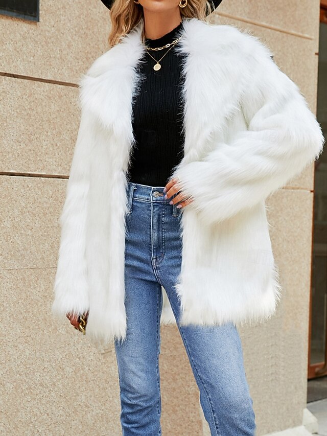Faux Comfortable Furs Fur Women's  Warm Coat