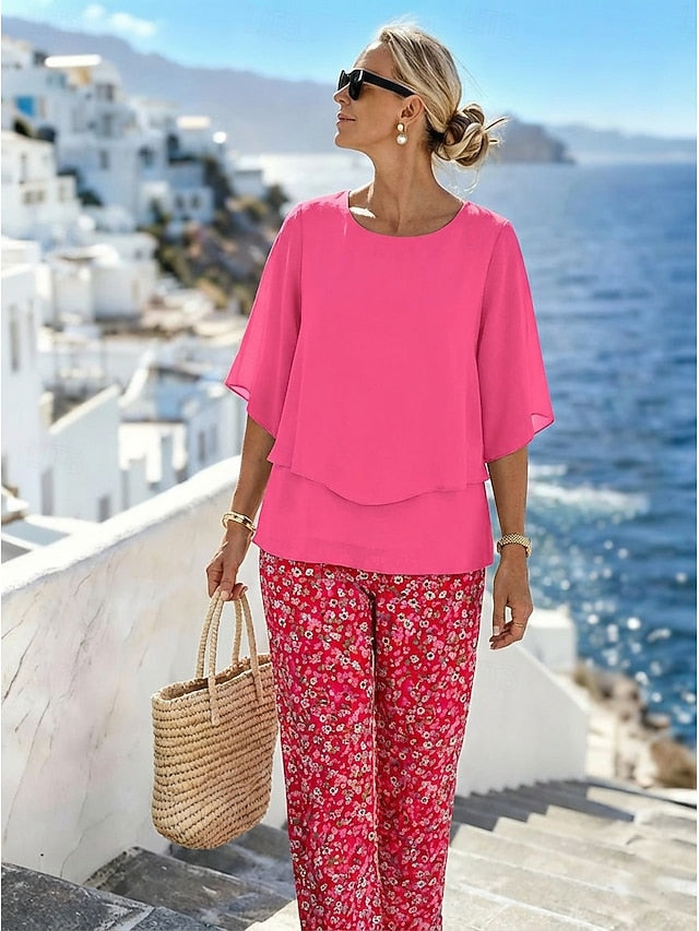 Women's 2 Pieces Fashion Streetwear Daily Pants Sets Half