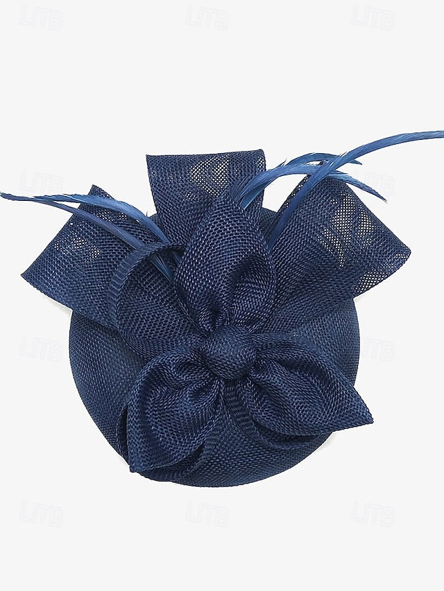 Women's Fascinator and Feather Bow Hat Green Accents with