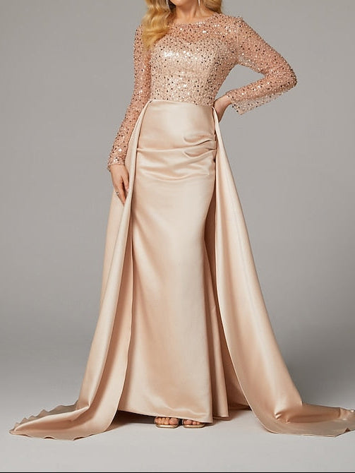 Gown Mermaid Elegant Floor Masquerade Evening Carnival Dress