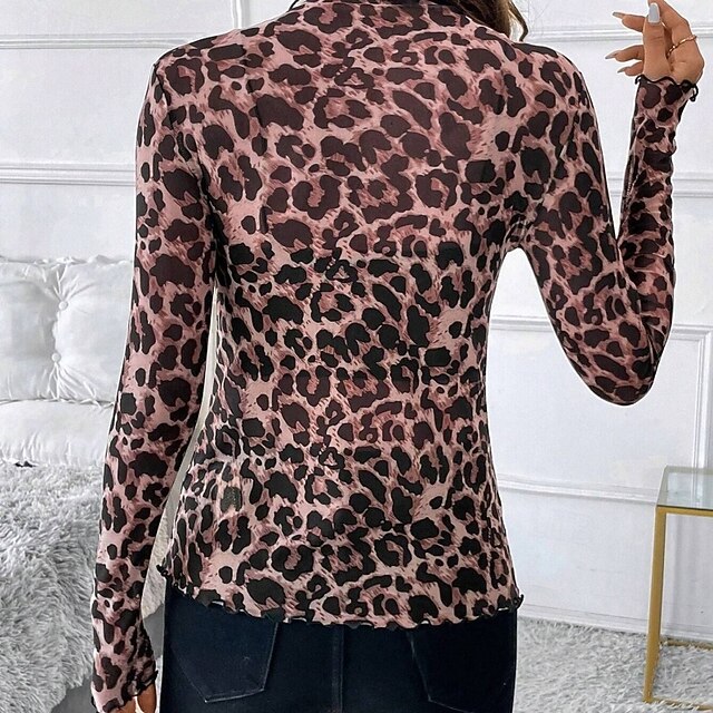 Women's Blouse Print Floral Leopard Stylish Sexy Classic
