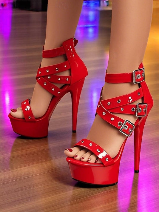 with High White Women's Straps Platform Buckled and Heels
