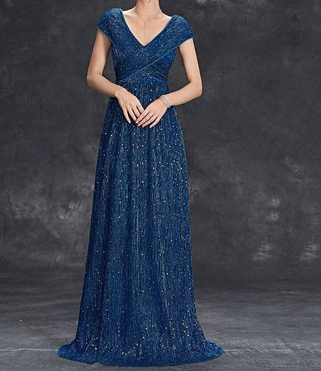 Dress Party Bride V Mother of Elegant Neck the Floor