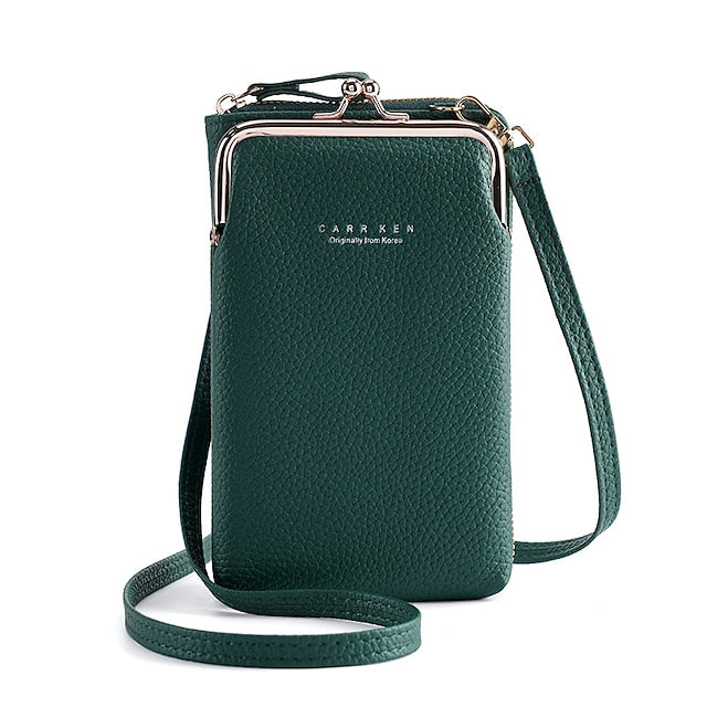 Faux Black Bag Women's with Gold Leather Frame Crossbody