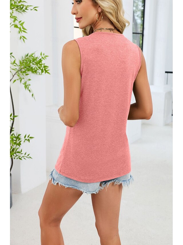 Women's Tank Top Plain Cozy Sleeveless V Neck Long Tops