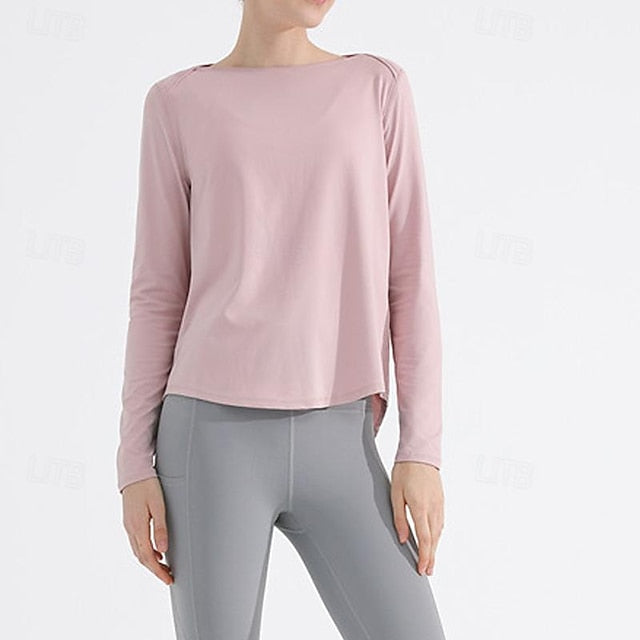 Women's Yoga Top Crew Neck Quick Dry Lightweight Breathable