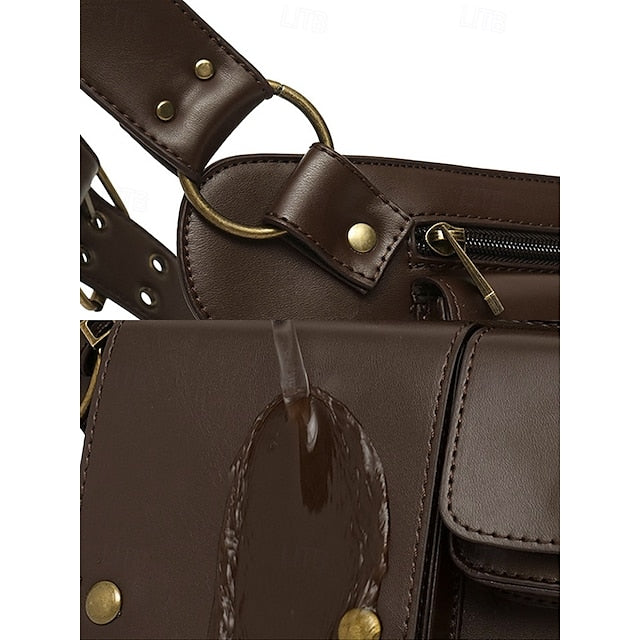 Bag Utility Women's with Vintage Belt Faux Leather