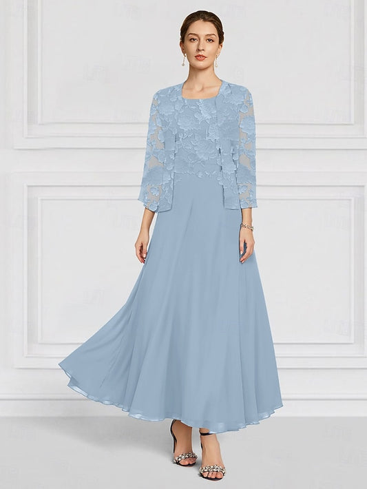 Floral A-Line Lace the Mother of Two SkyBurnt Out Piece Bride