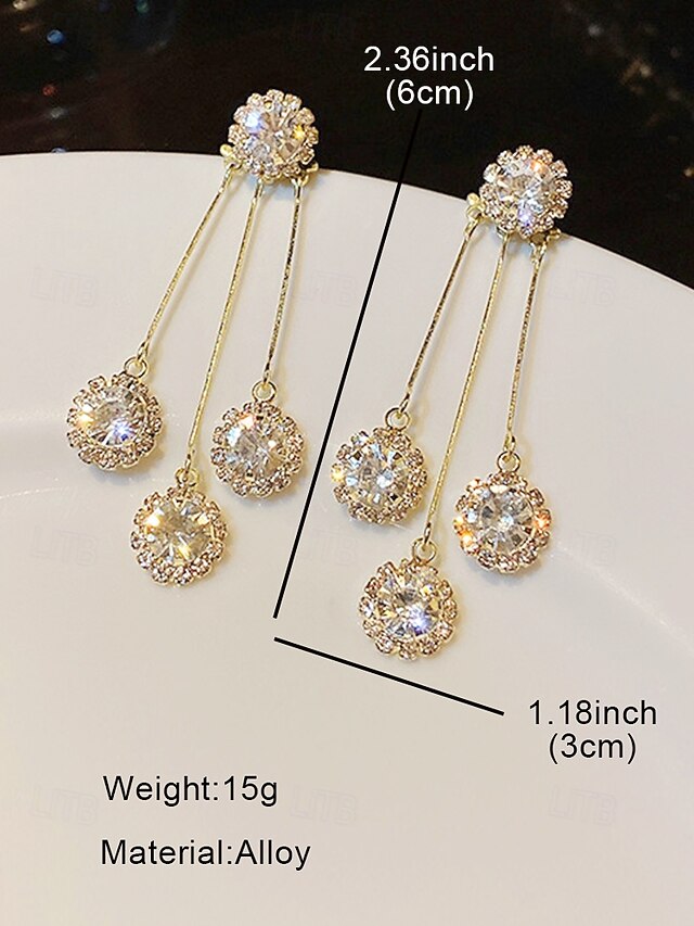 – Earrings for Crystal Sparkling Elegant Dangle Women