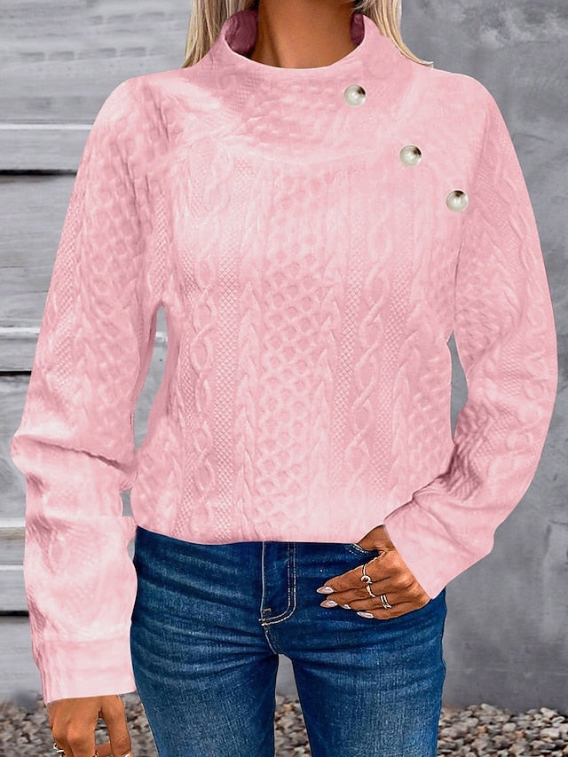 Women's Blouse Buttons Floral Stylish Casual Long Sleeve