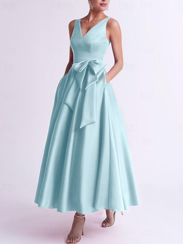 A-Line Tea Length Cocktail Dresses Party Dresses Elegant High