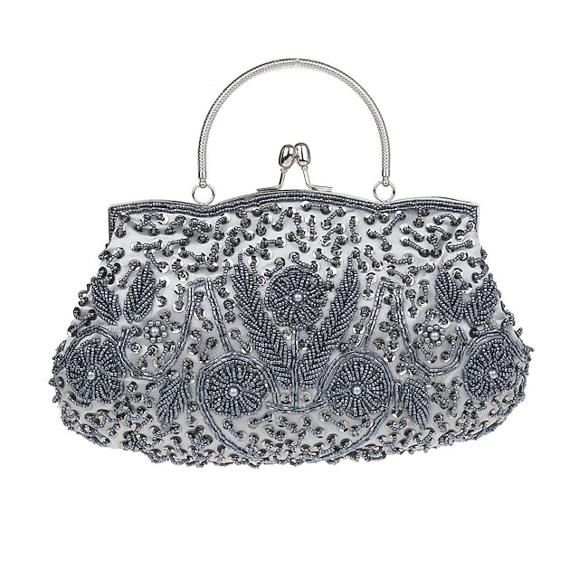 Women's Purse Beaded Vintage Clutch – Evening White