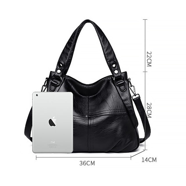 Large Shoulder – Leather Burgundy Faux Bag Women's