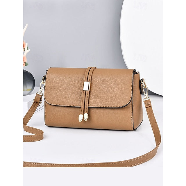 Bags in Leather Crossbody Burgundy Black and Faux Women's