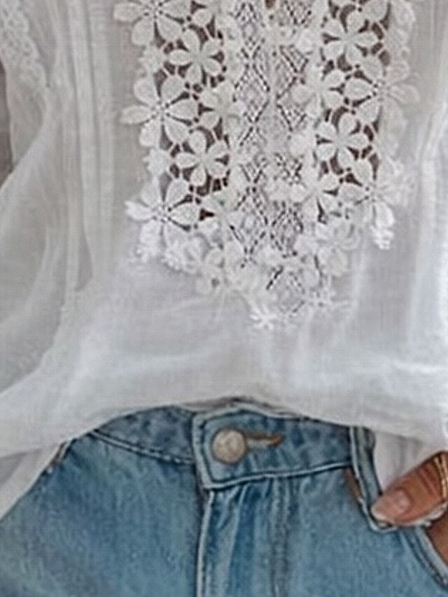 Women's Blouse Solid Color Stylish Casual Long Sleeve High