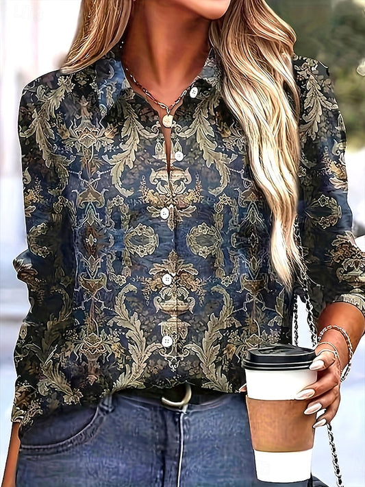 Women's Shirt Dressy Tops Formal Work Shirt Graphic Paisley