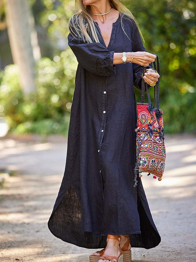 Women's Black White Gray Summer Spring Maxi Dress White