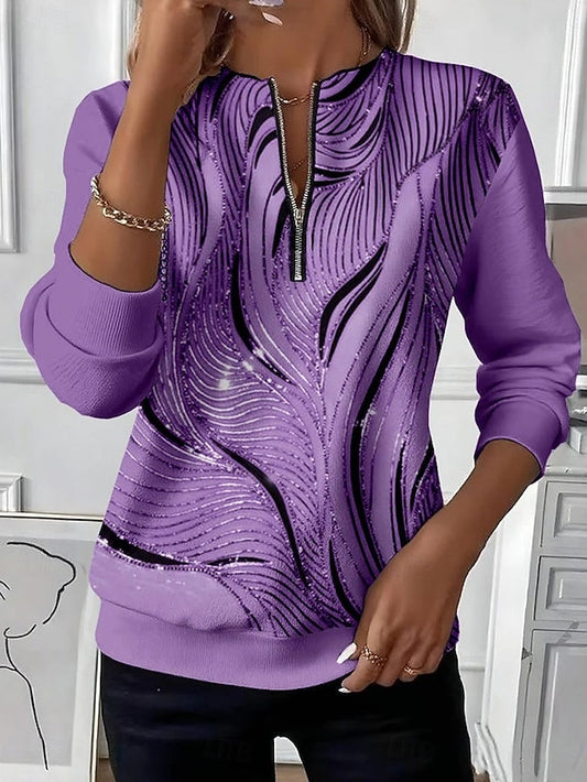 Women's Zip Up Sweatshirts Graphic Abstract Fashion Casual