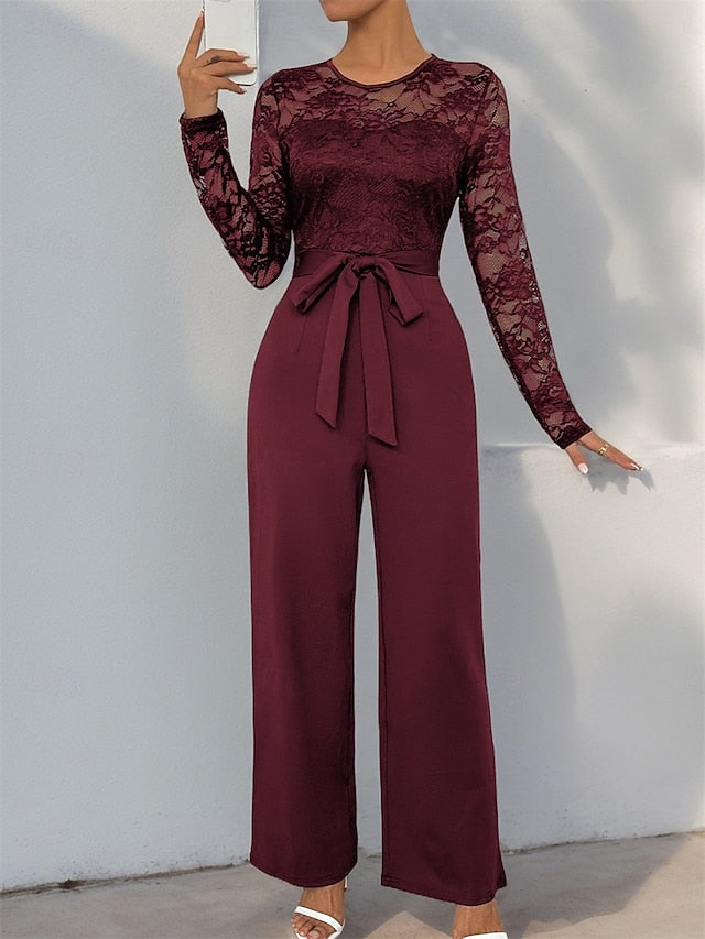 Jumpsuit / Pantsuit Mother of the Bride  Elegant Casual Jewel