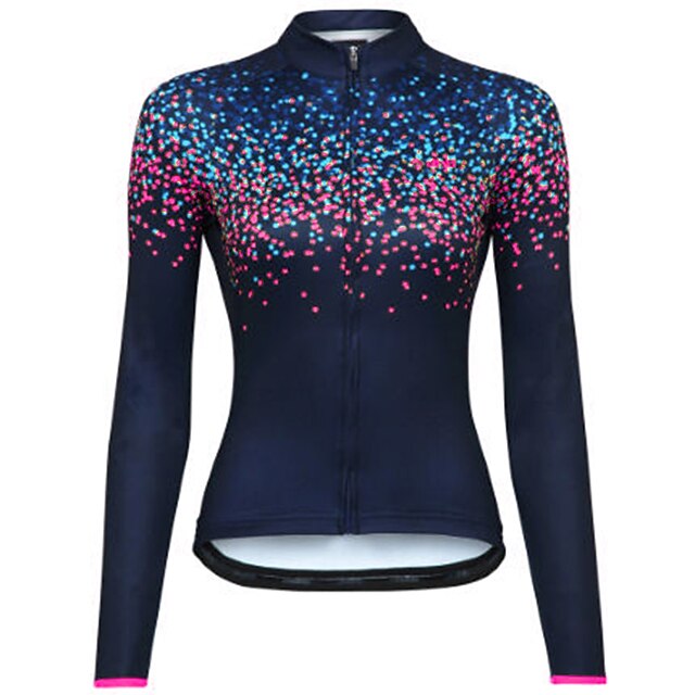 Women's Cycling Jersey Polka Dot Long Sleeve Bike Jersey