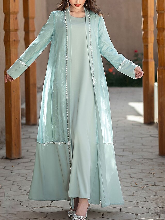 Vintage Mother A-Line Elegant Dress Neck the of Floor Bride Crew