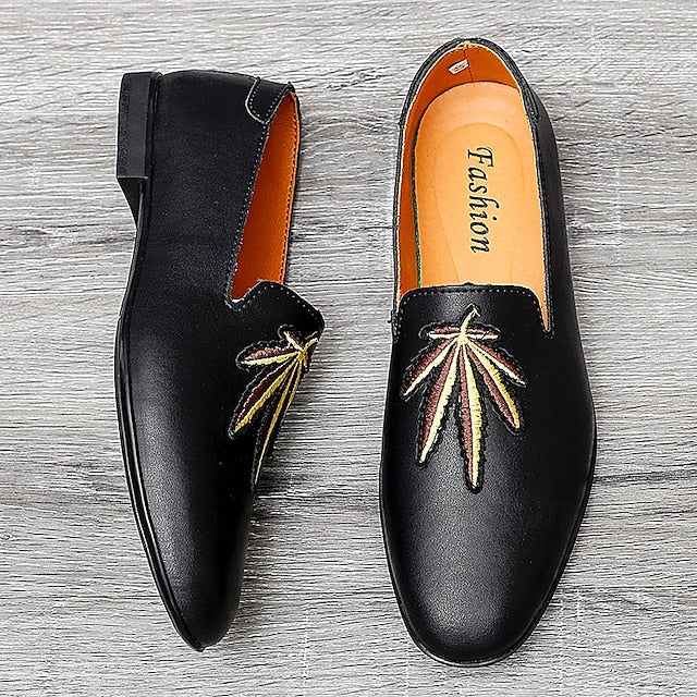Faux Leather Loafers with Feather - Prom Men's White Shoes