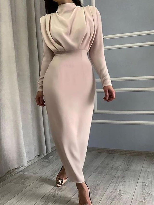 Women's Midi Dress Black Dress Elegant Fashion Modern Daily