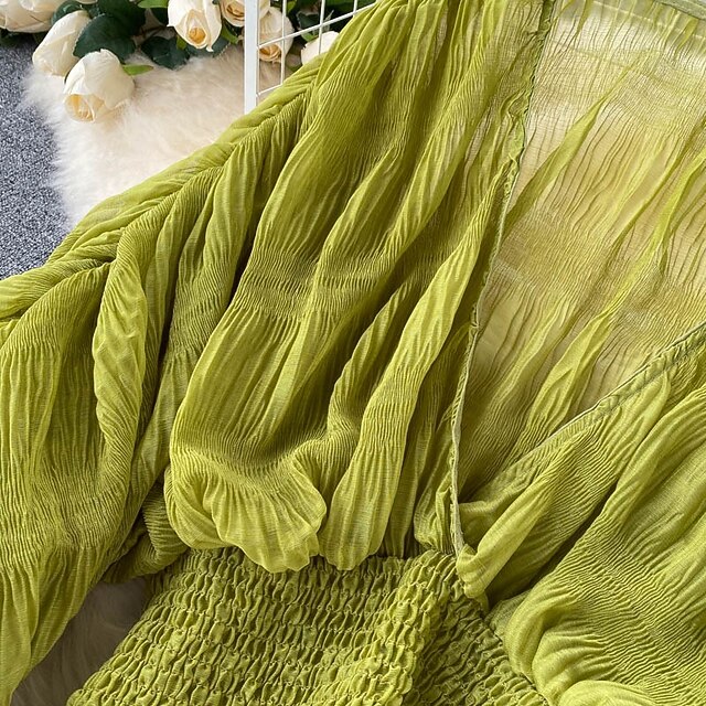 Women's Blouse Chiffon Tops Ruched Plain Stylish Long