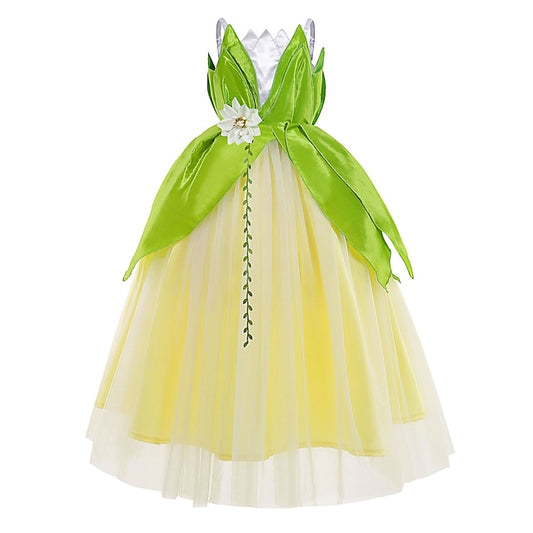 Dress Flower Bell Princess Fairytale Tinker Theme Tiana Girl