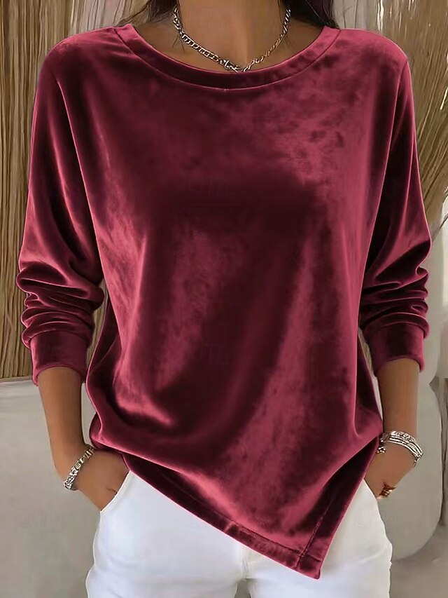 Women's Blouse Solid Color Vacation Stylish Casual Long