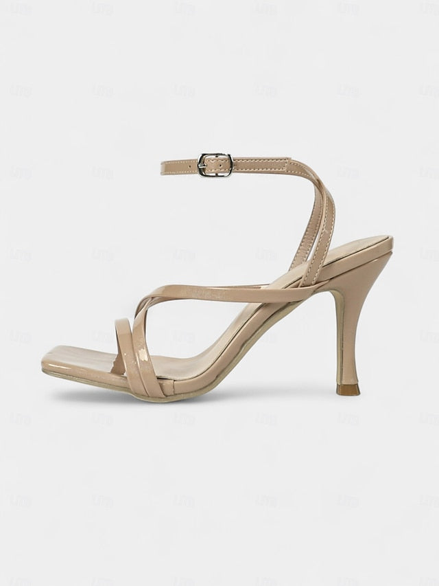 Nude Strap Elegant Ankle Heels Strappy Women's - with