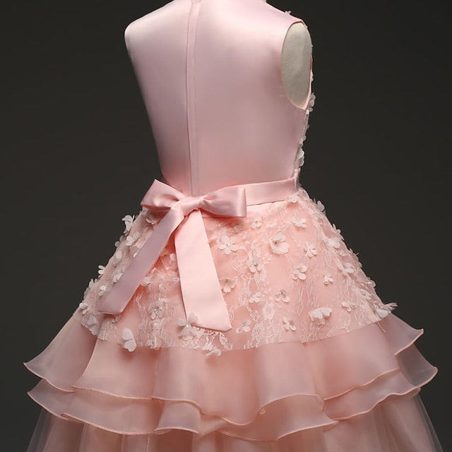 Colored Solid Flower Girl Kids Girls' Dress
