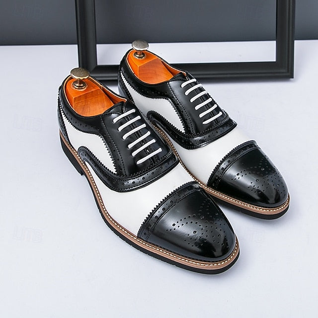 Brown Classic Brogue White Oxford Men's with and Shoes