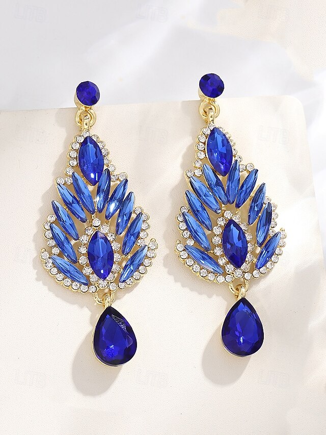 Crystal Drop Earrings Women's Emerald – Green