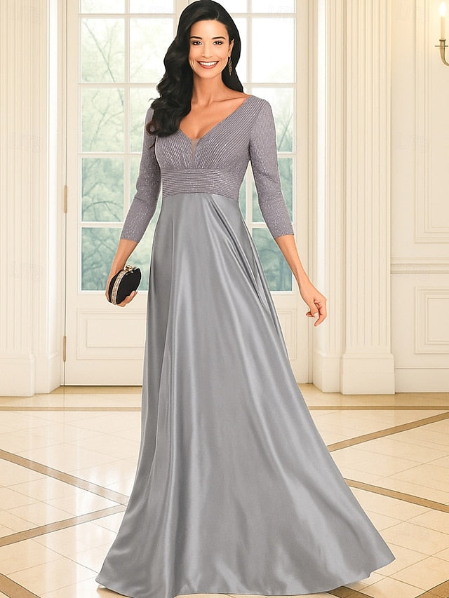 A-Line Floor Length Wedding Guest Dress Formal Dresses Flare