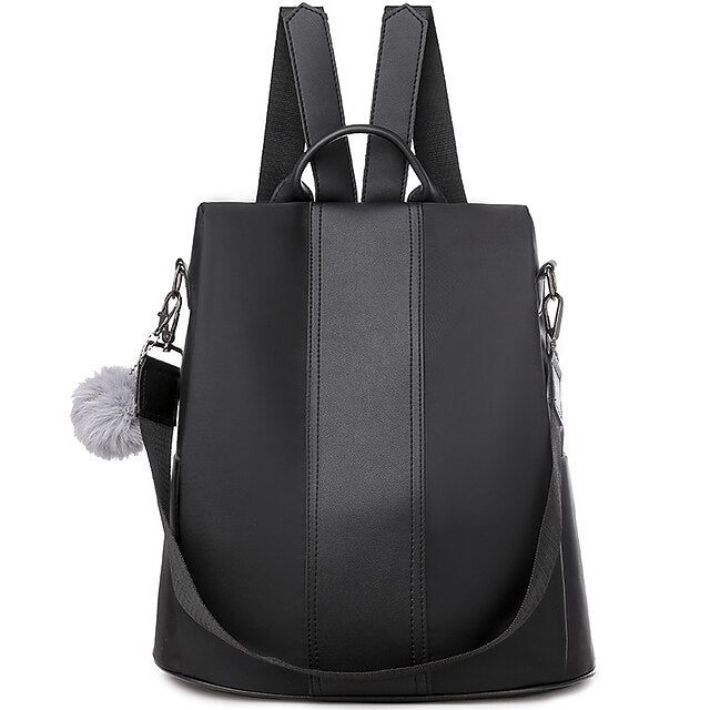 Pom with Purse Leather Convertible Women's Backpack Faux