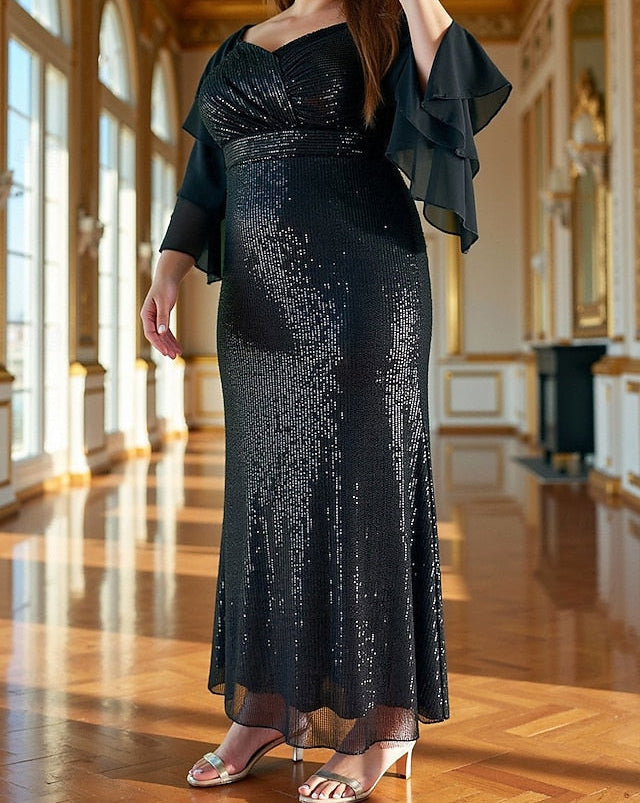 / Dress Sparkle the Column Plus Bride Mother of Size Sheath