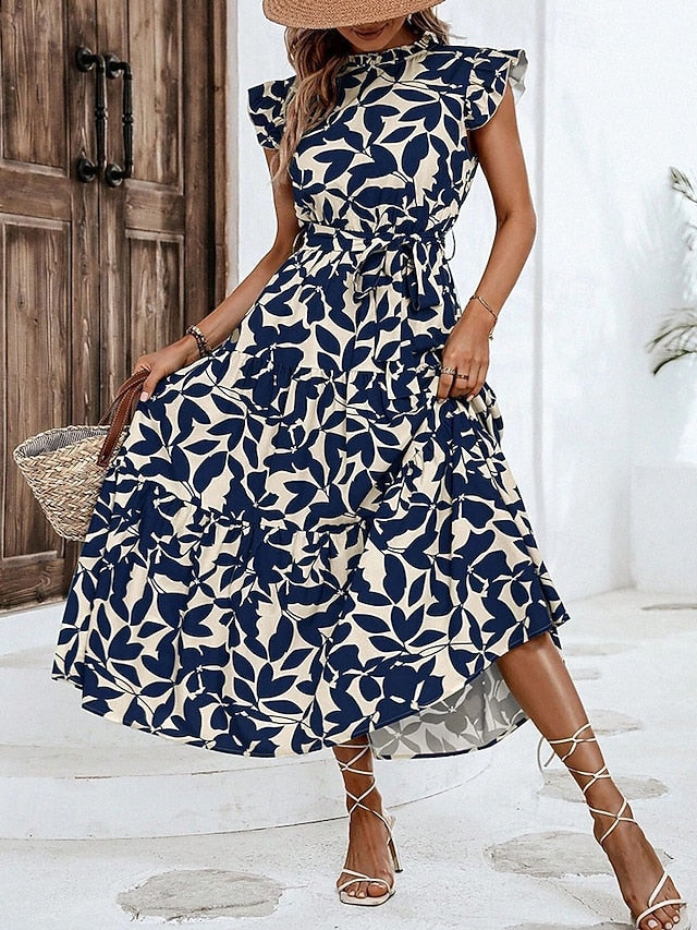Women's Midi Dress Casual Dress Print Dress Elegant Fashion