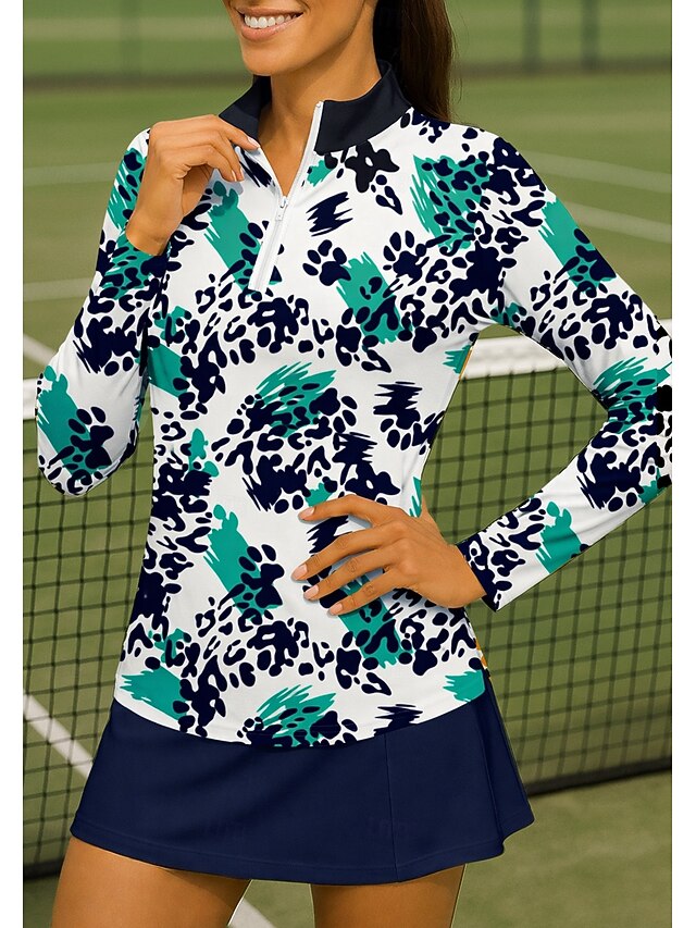Women's Animal Leopard Sport Shirt Golf Polo Shirt Tennis