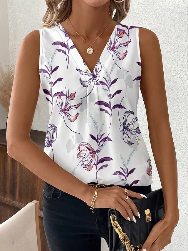 Women's Tank Top Floral Graphic Plants Elegant Vintage
