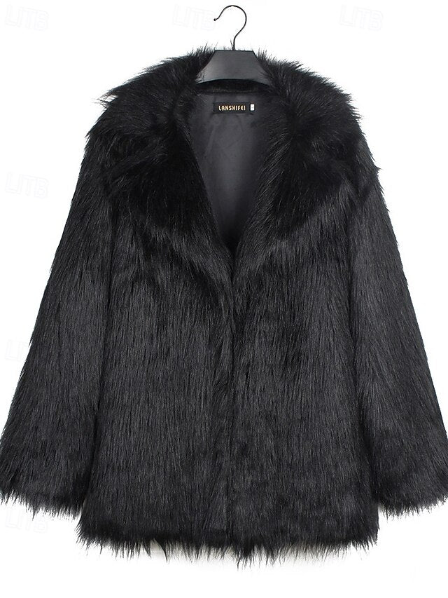 Women's Faux Comfortable Coat Warm Fur Furs