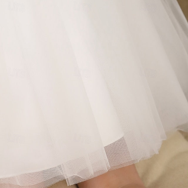 Kids Sleeveless Party Dress Wedding Girls' Color Solid