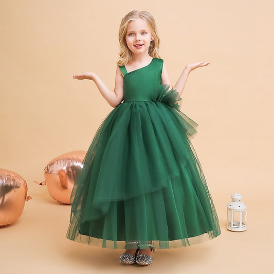 Sleeveless Party Color Solid Girls' Dress Formal Kids