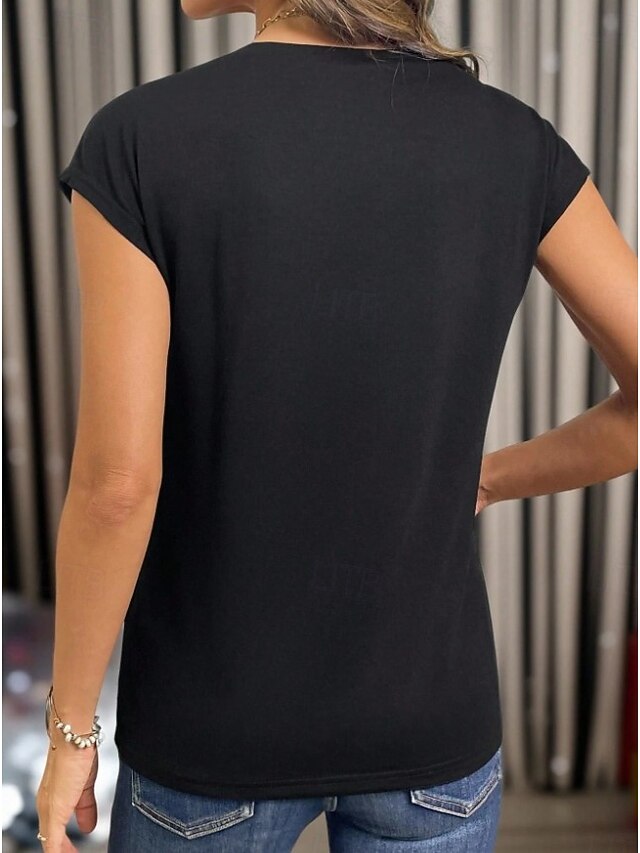 Women's T Shirt Tee Top Plain Fashion Stylish Basic Short